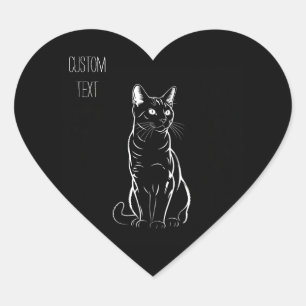 Elegante blik: gepersonaliseerde Cat Silhouette La Hart Sticker