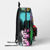 Elegante bloederige vampier moderne street art Zwa Bedrukte Rugzak (Links)