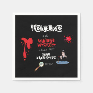 Elegante bloedige moord Mystery diner grappig Servet