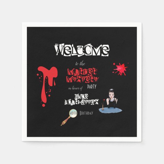 Elegante bloedige moord Mystery diner grappig Servet (Voorkant)