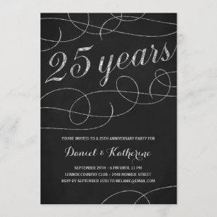 Elegante Bloei   25-jarig jubileumfeest Kaart