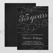 Elegante Bloei | 35ste Jubileumfeest Kaart (Voorkant / Achterkant)