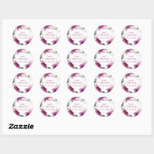 Elegante Bloei Bewaar de Datum Ronde Sticker (Vel)