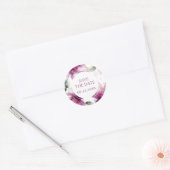 Elegante Bloei Bewaar de Datum Ronde Sticker (Envelop)