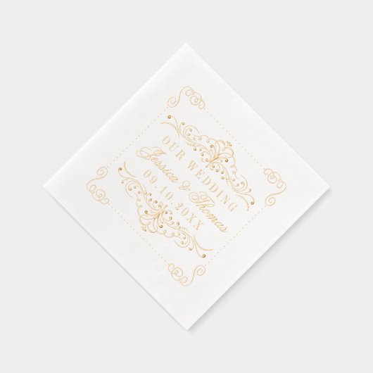 Elegante  bloei bruiloft folie servetten (Rechts)