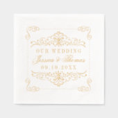 Elegante  bloei bruiloft folie servetten (Voorkant)