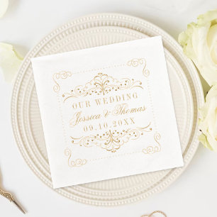 Elegante bloei bruiloft folie servetten