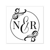 Elegante bloei chique typografische bruiloft monog zelfinktende stempel (Design)