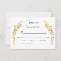 Elegante Bloei Goud Zwart & Wit Unieke Huwelijk