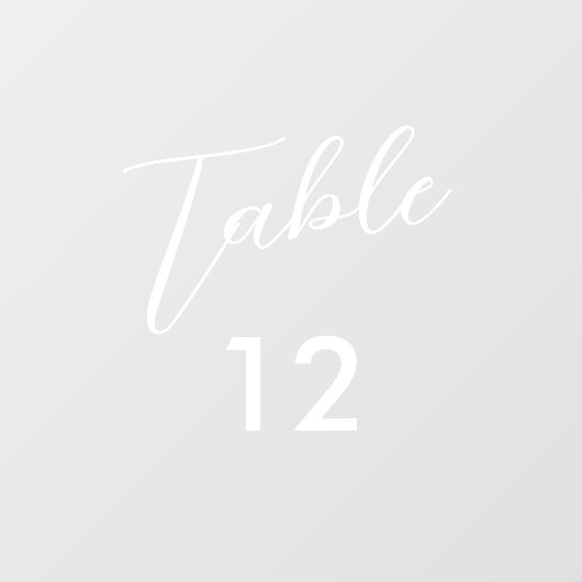 Elegante bloei kalligrafie bruiloft tafel nummer raamsticker (Vel)