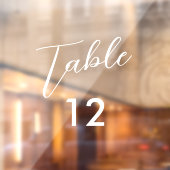 Elegante bloei kalligrafie bruiloft tafel nummer raamsticker (Vel 2)
