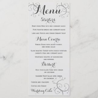 Elegante bloei met harten bruiloft menu