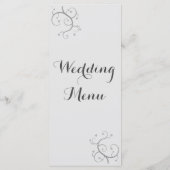 Elegante bloei met harten bruiloft menu (Achterkant)