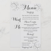 Elegante bloei met harten bruiloft menu (Voorkant / Achterkant)