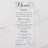 Elegante bloei met harten bruiloft menu (Voorkant)