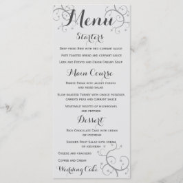 Elegante bloei met harten bruiloft menu