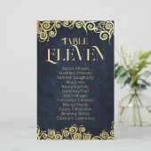 Elegante Bloei Navyblauw en Gouden Winterhuwelijk (Staand voorkant)