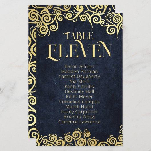 Elegante Bloei Navyblauw en Gouden Winterhuwelijk (Voorkant / Achterkant)