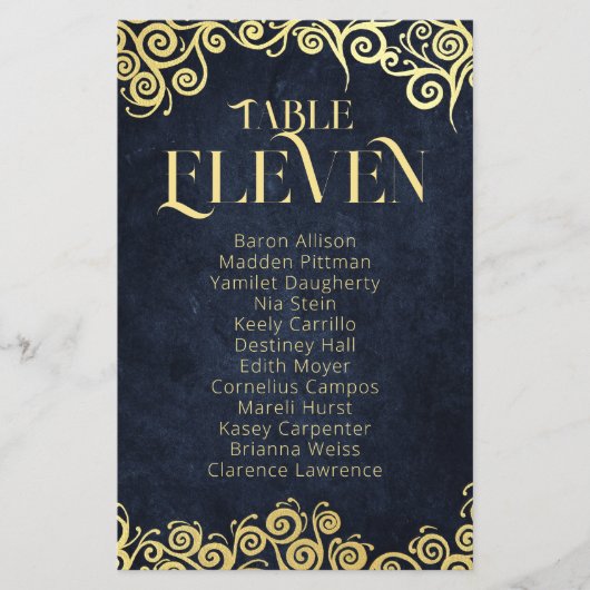 Elegante Bloei Navyblauw en Gouden Winterhuwelijk (Voorkant)