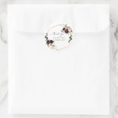 Elegante Bloei Roze Bordeaux Eucalyptus Dank U Ronde Sticker (Tas)