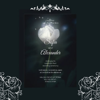 Elegante Bloeiende Bloem Donkere Bloemige Vintage Kaart