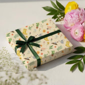 Elegante Bloeiende Bloemen Botanische Tuin Girly Cadeaupapier