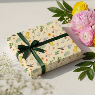 Elegante Bloeiende Bloemen Botanische Tuin Girly Cadeaupapier