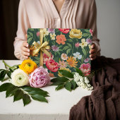 Elegante Bloeiende Bloemen Botanische Tuin Girly Cadeaupapier