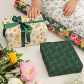 Elegante Bloeiende Bloemen Botanische Tuin Girly Inpakpapier Vel