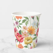 Elegante Bloeiende Bloemen Botanische Tuin Girly Papieren Bekers (Voorkant)