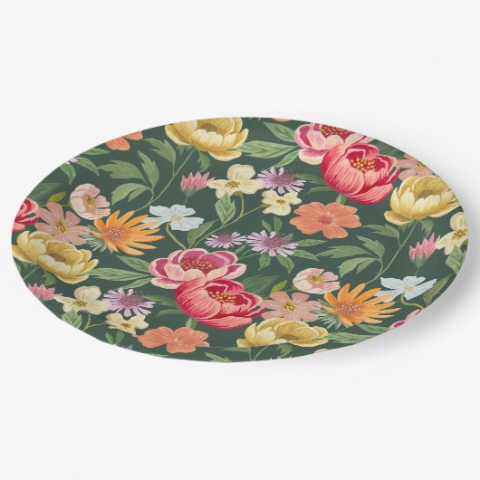 Elegante Bloeiende Bloemen Botanische Tuin Girly Papieren Bordje (Gekanteld)