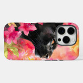 Elegante Bloeiende Bloemen Wild Black Panther Case-Mate iPhone Case (Achterkant (horizontaal))
