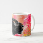 Elegante Bloeiende Bloemen Wild Black Panther Koffiemok (Voorkant rechts)