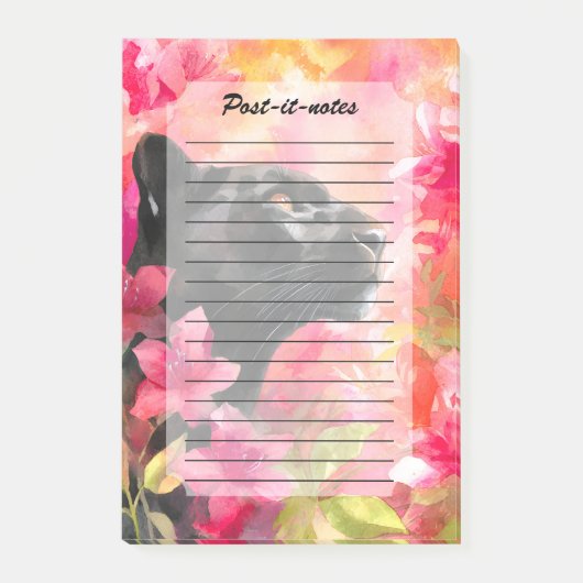 Elegante Bloeiende Bloemen Wild Black Panther Post-it® Notes (Voorkant)