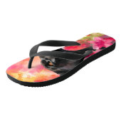 Elegante Bloeiende Bloemen Wild Black Panther Teenslippers (Schuin)
