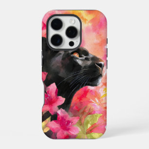Elegante Bloeiende Bloemrijke Wilde Zwarte Panter iPhone 16 Pro Hoesje