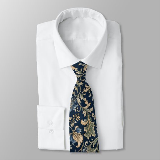 Elegante Bloeiende Botanische Versiering Stropdas (Gebonden)