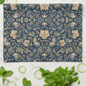 Elegante Bloeiende Botanische Versiering Theedoek (Gevouwen)