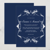 Elegante bloeiende bruiloft uitnodiging (Voorkant / Achterkant)