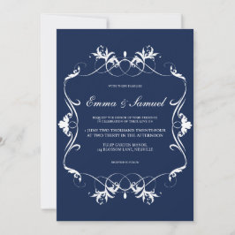Elegante bloeiende bruiloft uitnodiging