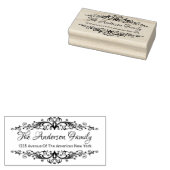 Elegante bloeiende elementen rubberstempel (Gestempeld)
