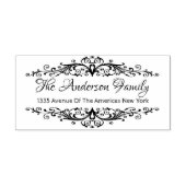 Elegante bloeiende elementen rubberstempel (Afrduk)