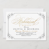 Elegante bloeiende kalligrafie repetitie diner kaart (Voorkant)