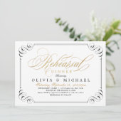 Elegante bloeiende kalligrafie repetitie diner kaart (Staand voorkant)