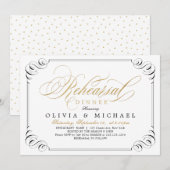 Elegante bloeiende kalligrafie repetitie diner kaart (Voorkant / Achterkant)