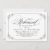 Elegante bloeiende kalligrafie repetitie diner kaart (Voorkant)