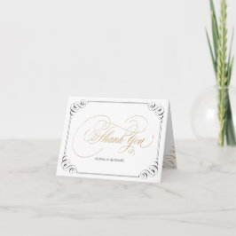 Elegante bloeiende kalligrafie vintage dank je bedankkaart