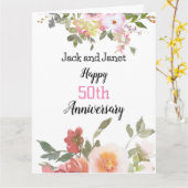 Elegante bloeiende paar Jubileum Kaart (Gele Bloem)