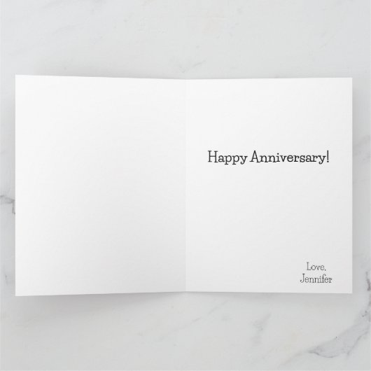 Elegante bloeiende paar Jubileum Kaart (Binnen)