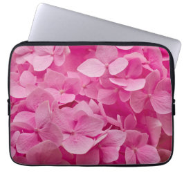 Elegante Bloeiende Roze Hydrangea Bloem Foto Laptop Sleeve